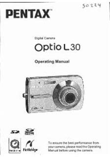 Pentax Optio L30 manual. Camera Instructions.